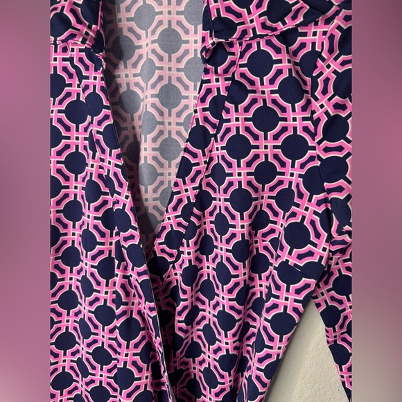 Julie Brown Wrap Geometric Printed Dress - Picture 2 of 5